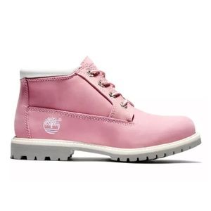 Timberland Women’s Nellie Waterproof Chukka Pink Ankle Boots.